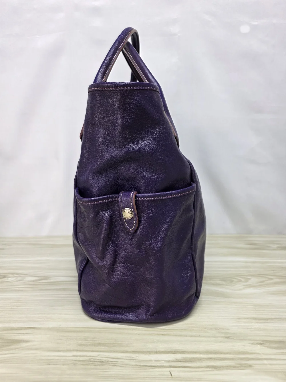 Dooney & Bourke Purple Leather Tote Bag